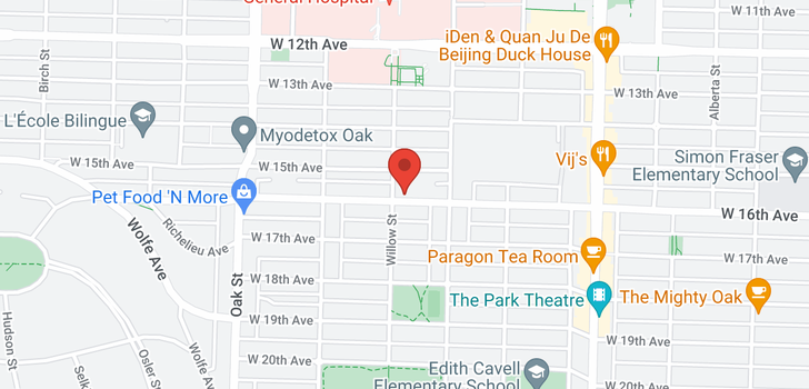 map of 208 789 W 16TH AVENUE